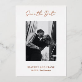 Elegante einfache moderne Hochzeit retten das Datu Folieneinladung