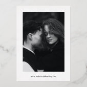 Elegante einfache moderne Hochzeit retten das Datu Folieneinladung (Rückseite)