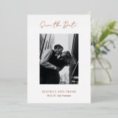 Elegante einfache moderne Hochzeit retten das Datu Folieneinladung (Stehend vorne)