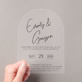 Elegante Einfache moderne Minimalistische Hochzeit Acryleinladungen (Insitu (Handheld))