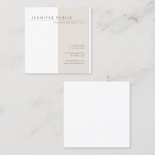 Elegante einfache moderne Minimalistische Quadratische Visitenkarte (Vorne/Hinten)