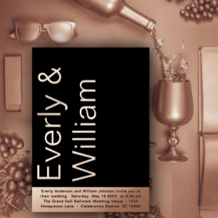 Elegante Einfache moderne Minimalistische Rose Gol Folieneinladung