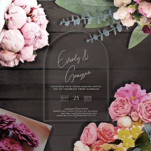 Elegante, einfache, moderne Minimalistische Weiße  Acryleinladungen