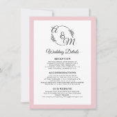 Elegante, einfache, moderne, rosafarbene Hochzeits Einladung (Vorderseite)