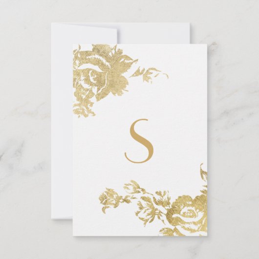 Elegante einfache moderne Rose Floral Gold Abschlu Einladung (Rückseite)