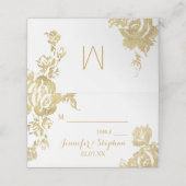 Elegante Einfache moderne Rose Hochzeit der Blumen Platzkarte (Außenseite Aufgefaltet)