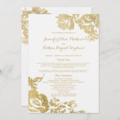 Elegante Einfache moderne Rose Hochzeit der Blumen Programm (Vorne/Hinten)