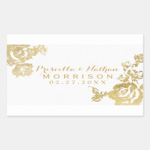 Elegante Einfache moderne Rose Hochzeit der Blumen Rechteckiger Aufkleber