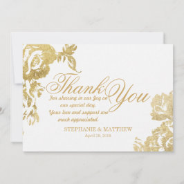 Elegante einfache moderne Rosen-Blumengold danken Dankeskarte