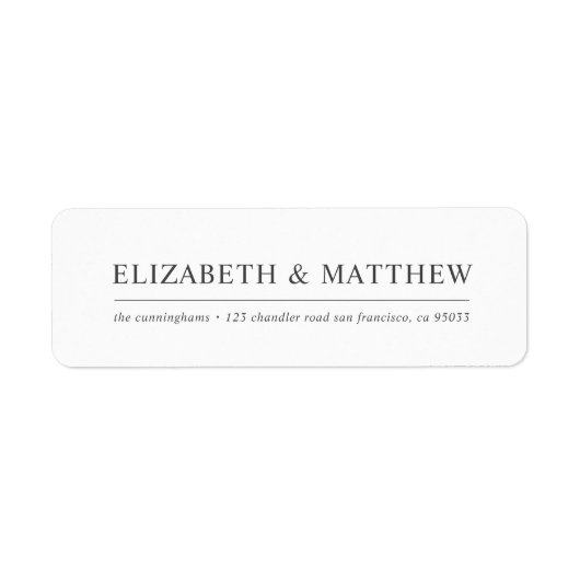 Elegante Einfache moderne Rücksendeadresse (Vorne)