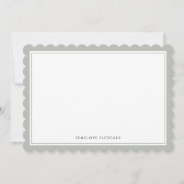 Elegante einfache moderne salbeigrüne Notizkarten  Mitteilungskarte