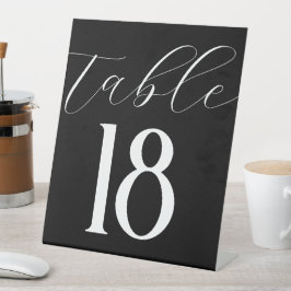 Elegante Einfache moderne Tischnummer Schwarz-weiß Sockelschild