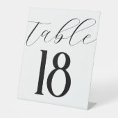 Elegante Einfache moderne Tischnummer Schwarz-weiß Sockelschild (Vorderseite)