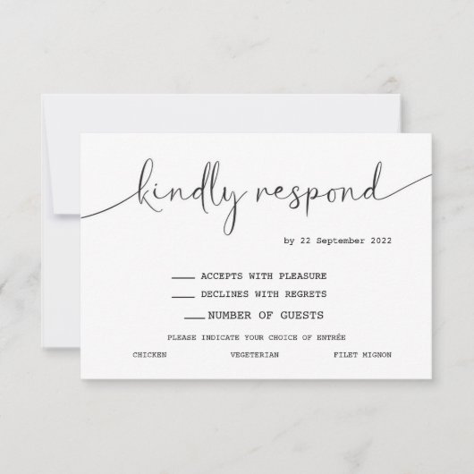 Elegante, einfache, moderne UAWG der Scripture Res RSVP Karte (Vorderseite)