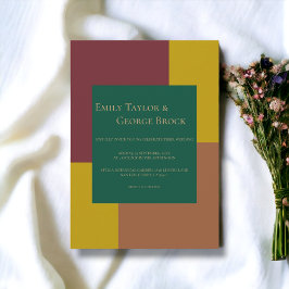 Elegante, einfache, moderne und farbenfrohe Hochze Einladung