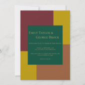 Elegante, einfache, moderne und farbenfrohe Hochze Einladung (Vorderseite)