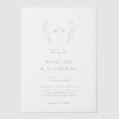 Elegante, einfache Mono-Overlay-Hochzeit Pergament Einladungen (Vorderseite)