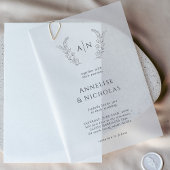 Elegante, einfache Mono-Overlay-Hochzeit Pergament Einladungen