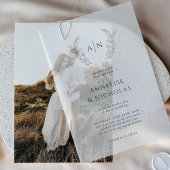 Elegante, einfache Mono-Overlay-Hochzeit Pergament Einladungen