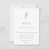 Elegante einfache monochrome botanische Leaf-Klass RSVP Karte (Vorderseite)