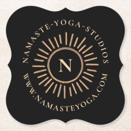 Elegante einfache Monogram Black Gold Moderne Untersetzer