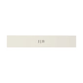 Elegante einfache Monogram Cream Ivory Wedding Einladungsbanderole (Flach)