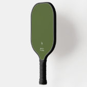Elegante einfache Monogram Olive Green Persönlich Pickleball Schläger (Links)