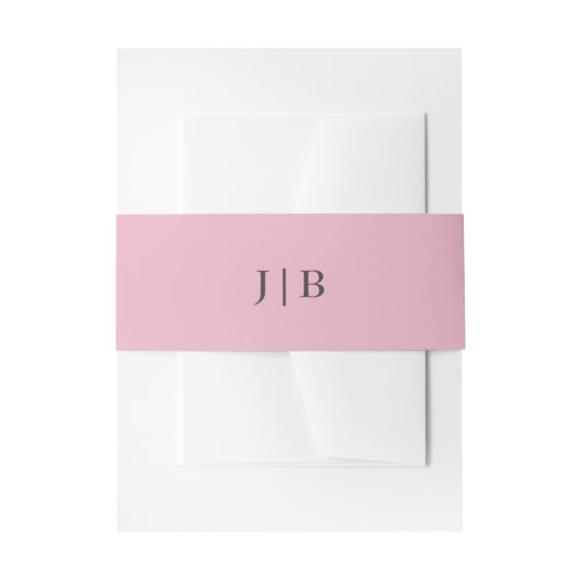 Elegante einfache Monogram-Pink-Hochzeit Einladungsbanderole (Vorderseite Beispiel)