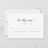 Elegante einfache Monogram Wedding RSVP Card Dankeskarte (Vorderseite)