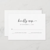 Elegante einfache Monogram Wedding RSVP Card Dankeskarte (Vorne/Hinten)