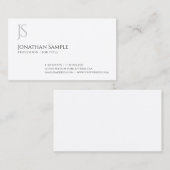 Elegante einfache Monogramm-Berufliche Vorlage Visitenkarte (Vorne/Hinten)