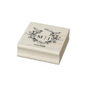elegante, einfache, monogramm-botanische Hochzeit Gummistempel (Stempel)