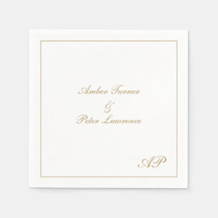 Elegante einfache Monogramm-Schrift Formal Gold Ho Serviette