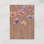 Elegante, einfache, neutrale, florale Mocha Hochze Begleitkarte (Rückseite)