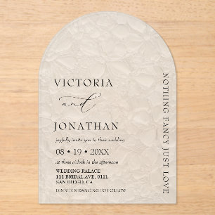 Elegante einfache nichts Fancy Hochzeit Acryl Acryleinladungen