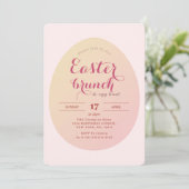 Elegante einfache Ostern Brunch Ei Hunt Soft Pink Einladung (Stehend Vorderseite)
