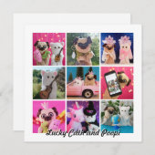 Elegante Einfache Personalisierte Foto Collage Pos (Vorne/Hinten)