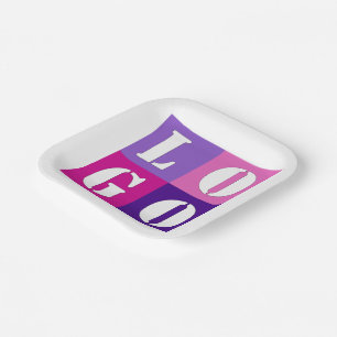 Elegante, einfache Personalisierte Hochzeit Pappteller