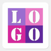 Elegante, einfache Personalisierte Hochzeit Quadratischer Aufkleber (Vorderseite)