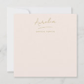Elegante Einfache Personalisierte Stationery Blush Mitteilungskarte (Vorderseite)