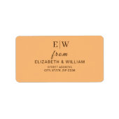 Elegante Einfache Pfirsicheife Adressaufkleber (Vorne)