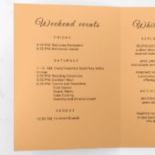 Elegante Einfache Pfirsicheife Dreifach-gefaltete Programmkarte (Innen Erste Seite)