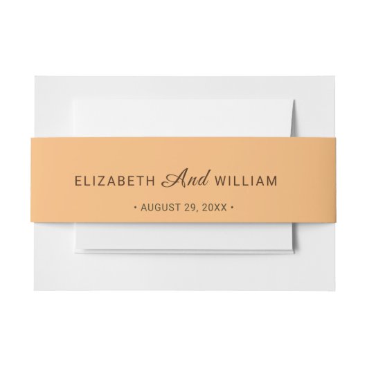 Elegante Einfache Pfirsicheife Einladungsbanderole (Vorderseite Beispiel)