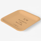 Elegante Einfache Pfirsicheife Pappteller (Gewinkelt)