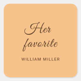 Elegante Einfache Pfirsicheife Quadratischer Aufkleber