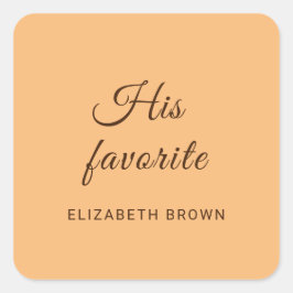 Elegante Einfache Pfirsicheife Quadratischer Aufkleber