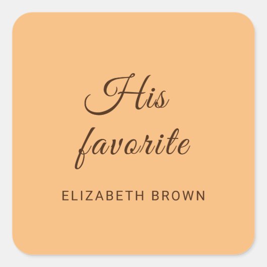 Elegante Einfache Pfirsicheife Quadratischer Aufkleber (Vorderseite)