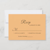 Elegante Einfache Pfirsicheife RSVP Karte (Vorderseite)