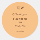 Elegante Einfache Pfirsicheife Runder Aufkleber (Vorderseite)