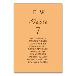 Elegante Einfache Pfirsicheife Tischnummer